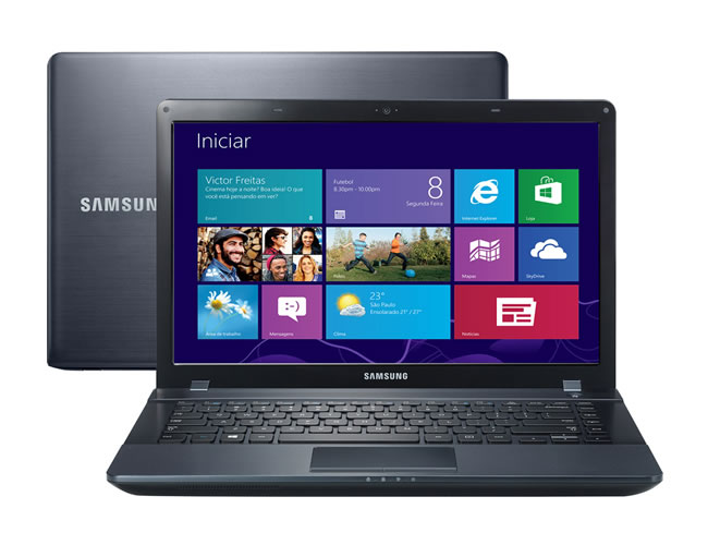 Notebook Samsung ATIV Book 2 com AMD 4GB 500GB Tela LED 14 Windows 8