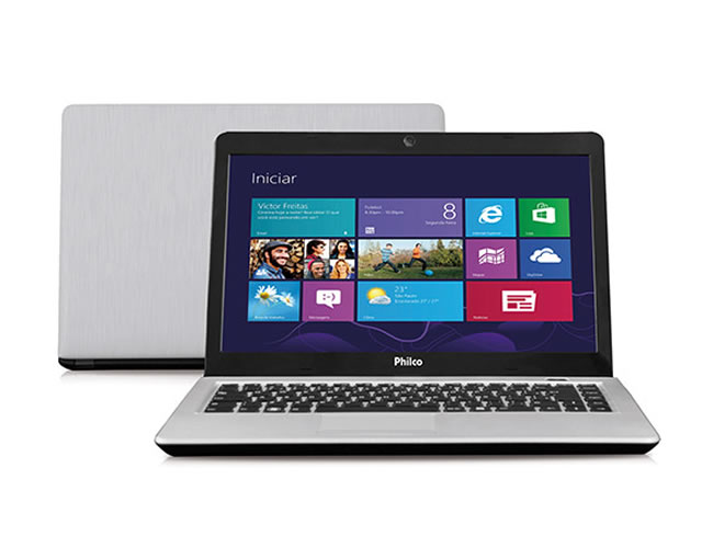 Notebook Philco 14I-S744 com AMD Dual Core 4GB 500GB Prata LED 14 Windows 8